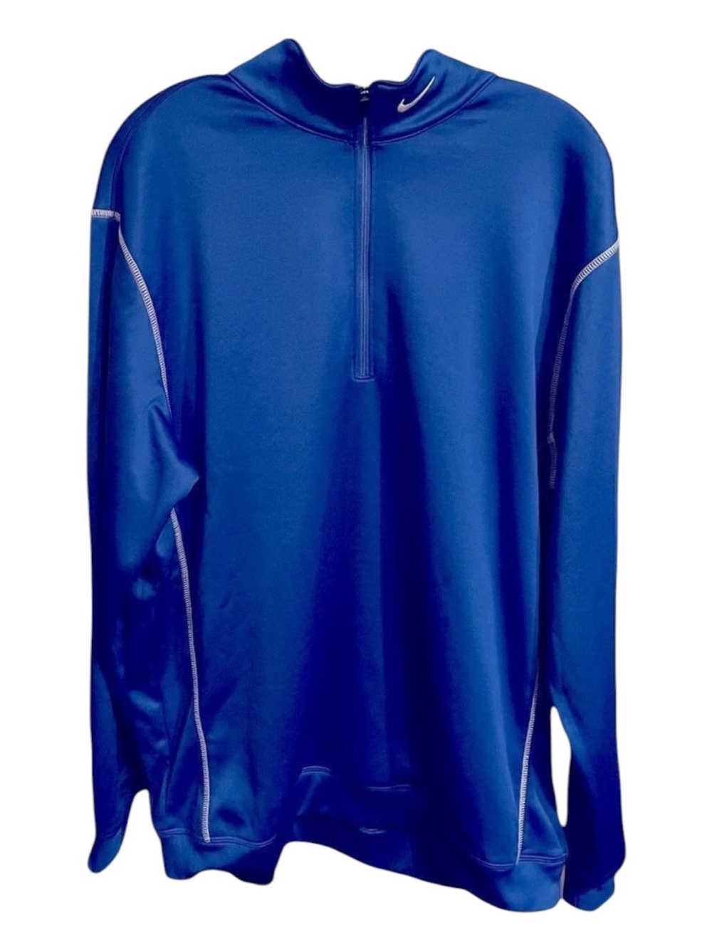 NIKE Golf Victory Therma-Fit Jacket Golf Blue Fleece Lined Pullover Mens L